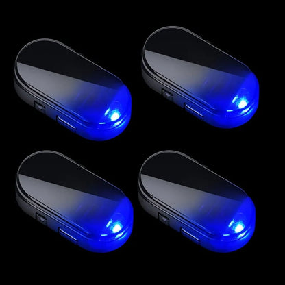 🚗 4-Pack Solar Car Security Warning Light – LED Theft Deterrent