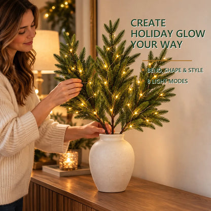 Lighted Norfolk Pine Branches – DIY Holiday Greenery Set