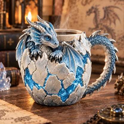 🐉🥚Dragon Egg Fantasy Sculpted Mug | 14oz Resin Coffee Cup for Dragon Lovers