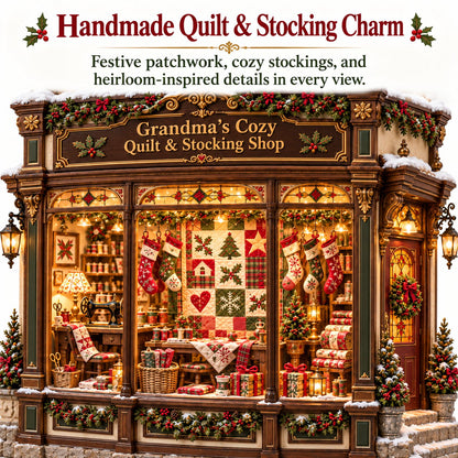🎄✨ Grandma’s Cozy Quilt Shop– DIY Light-Up Christmas Miniature | Build Your Own Holiday Magic ❤️