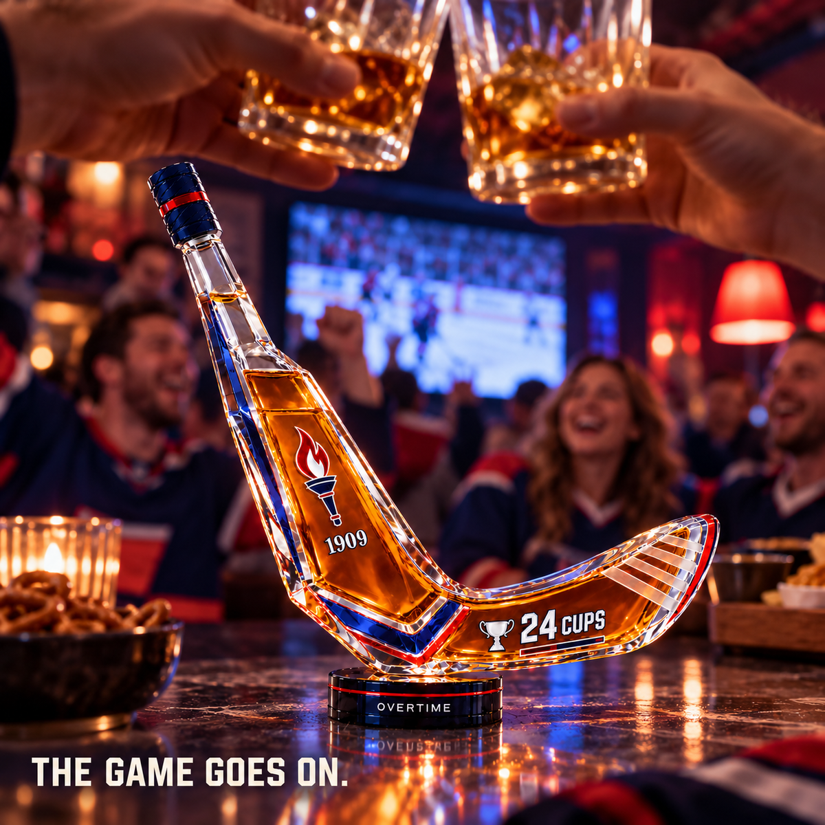 🏒 Red, White & Blue Hockey Stick Whiskey Decanter — 2026–27 Limited Custom Edition