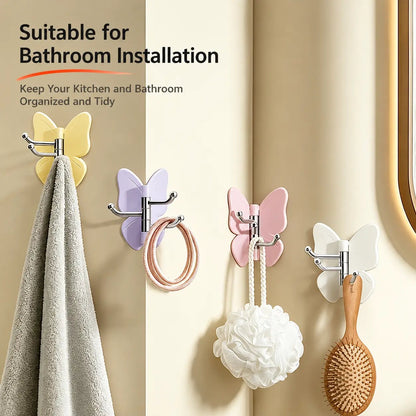 🦋 Buy 1 Get 1 Free 🎁 4-Piece Set of Rotating Butterfly-Shaped Hooks