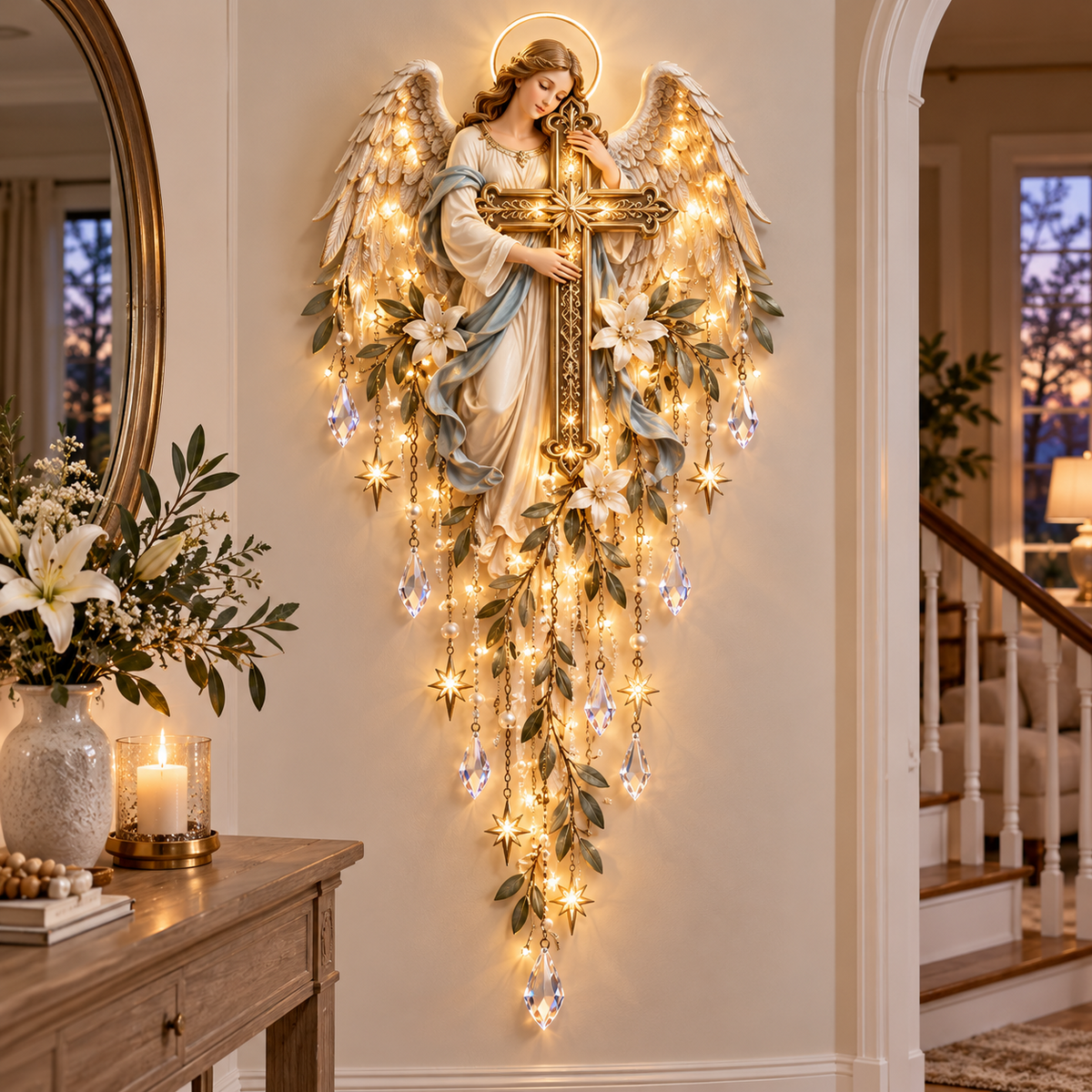 ✝️Sacred Glow – Jesus, Angel & Nativity Lighted Wall Décor