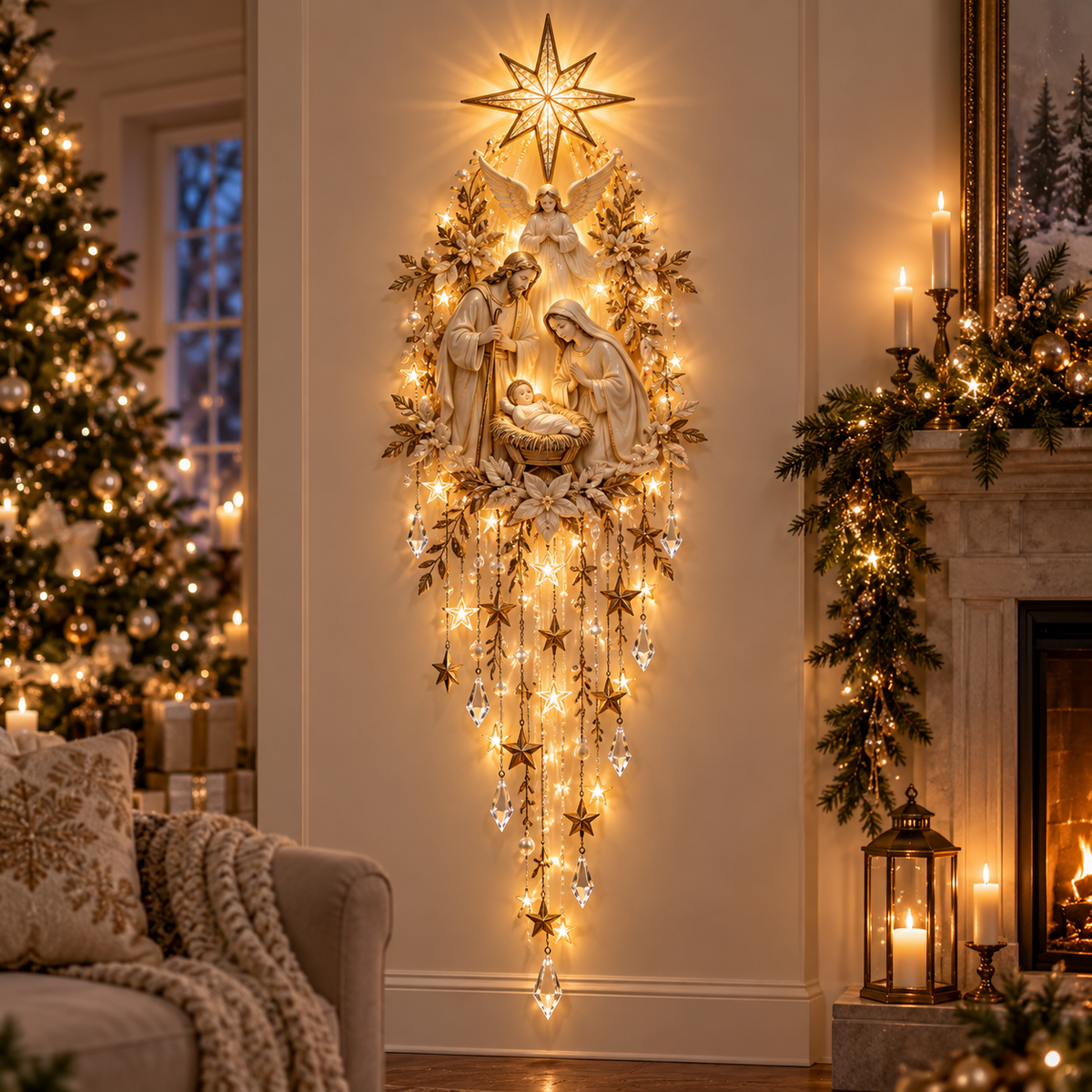 ✝️Sacred Glow – Jesus, Angel & Nativity Lighted Wall Décor