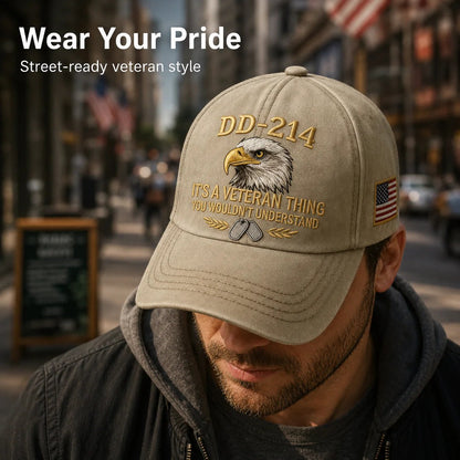 🎖️ DD-214 Veteran Pride Embroidered Baseball Cap with Commemorative Honor Coin 🦅