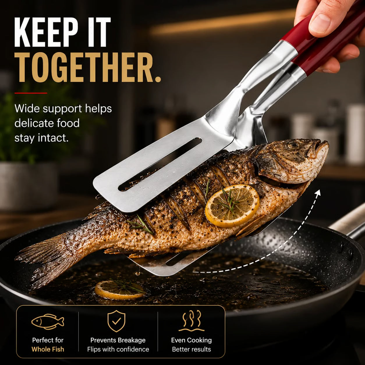 🔥 Limited-Time 50% OFF 🍳 2-in-1 Spatula Tongs — Grip, Flip, Drain & Serve with Ease