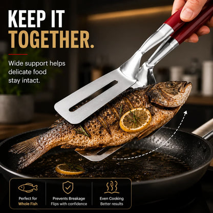 🔥 Limited-Time 50% OFF 🍳 2-in-1 Spatula Tongs — Grip, Flip, Drain & Serve with Ease