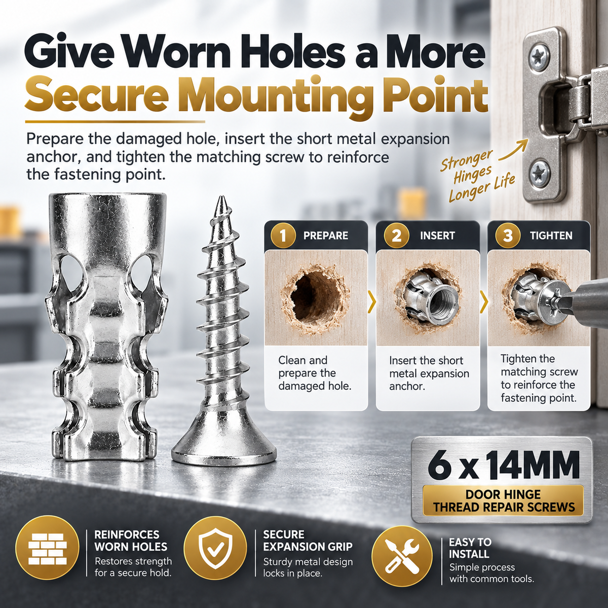 🔥TODAY'S SPECIAL OFFER-50% OFF 🔩 6X14MM SHORT EXPANSION SCREWS SET