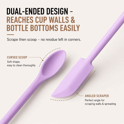 🔥 50% OFF 3-Piece Silicone Beauty Spatula Set 💜 No More Wasted Product