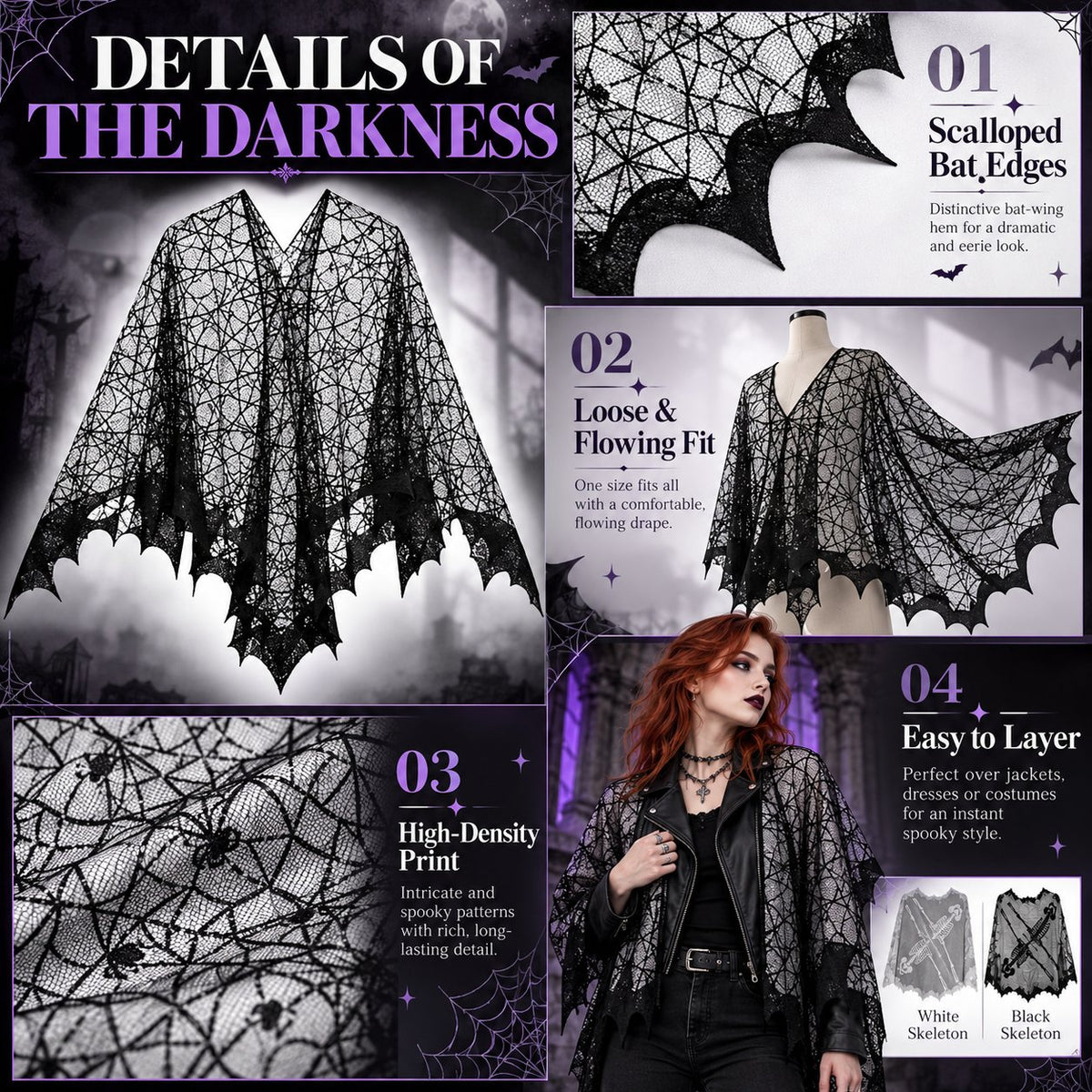 🦇Women's Dark Magic Cosplay Cape - Safe & Machine Washable