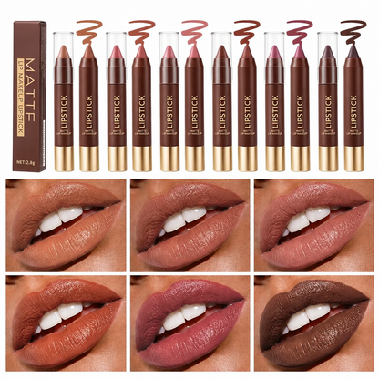 6pcs/set Long-lasting Matte Brown Lipstick