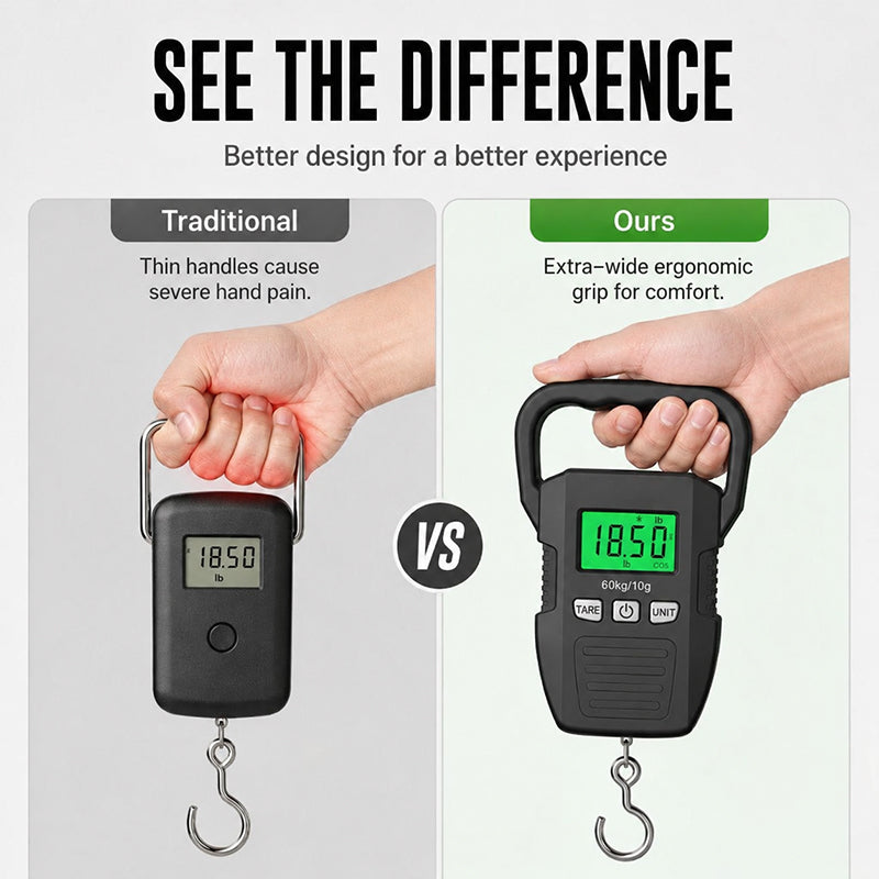 ⏰Portable Digital Hanging Scale – 50 kg Rechargeable Luggage Scale