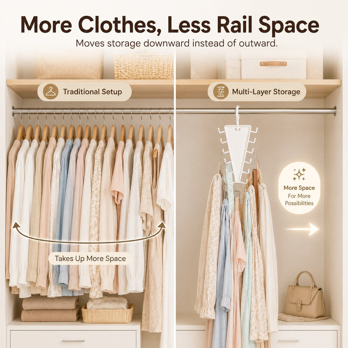 🔥LAST DAY 50%OFF Multi-Layer Closet Hanger Organizer