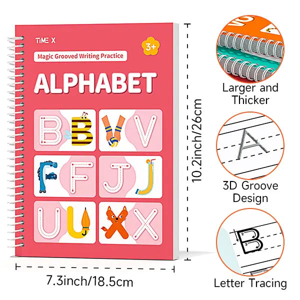 🔥 50% OFF ✏️ 6-in-1 Reusable Grooved Handwriting Workbook Set