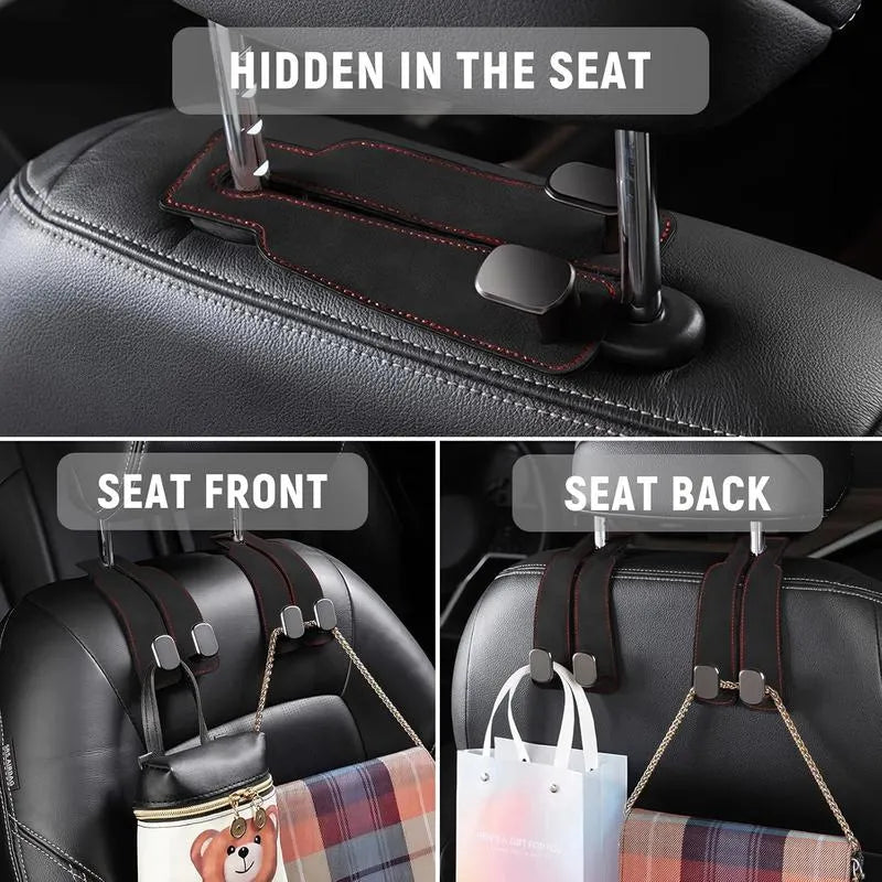 👜 50% OFF Double Car Headrest Hook 🚗 Turn Wasted Seat Space Into Extra Storage