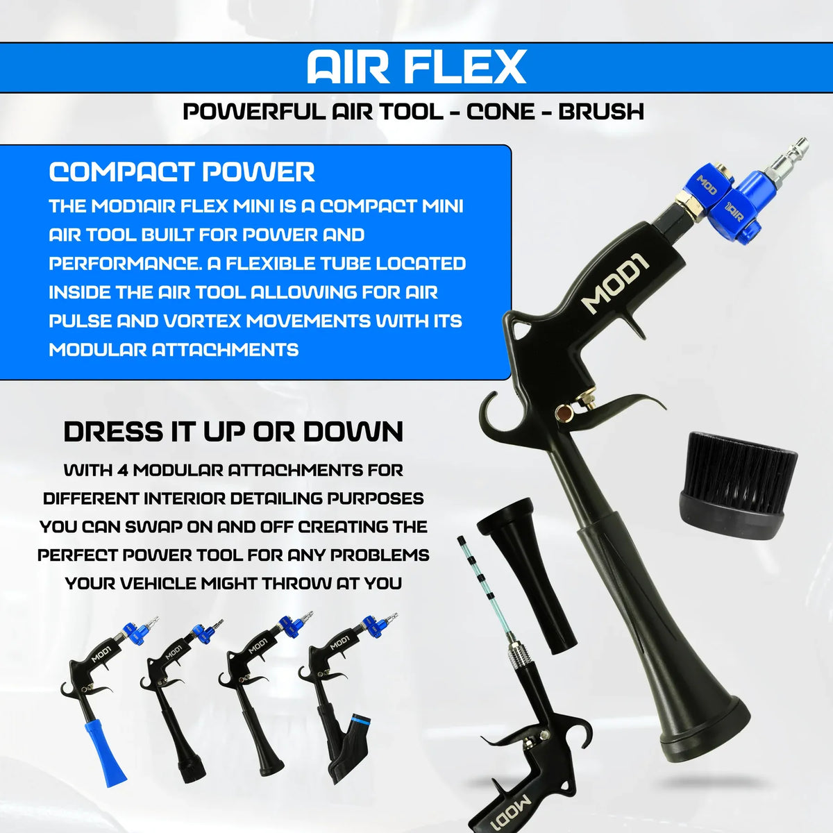 🚗 MOD1AIR Full-Size Detailing System – Modular Air Cleaning Tool Kit