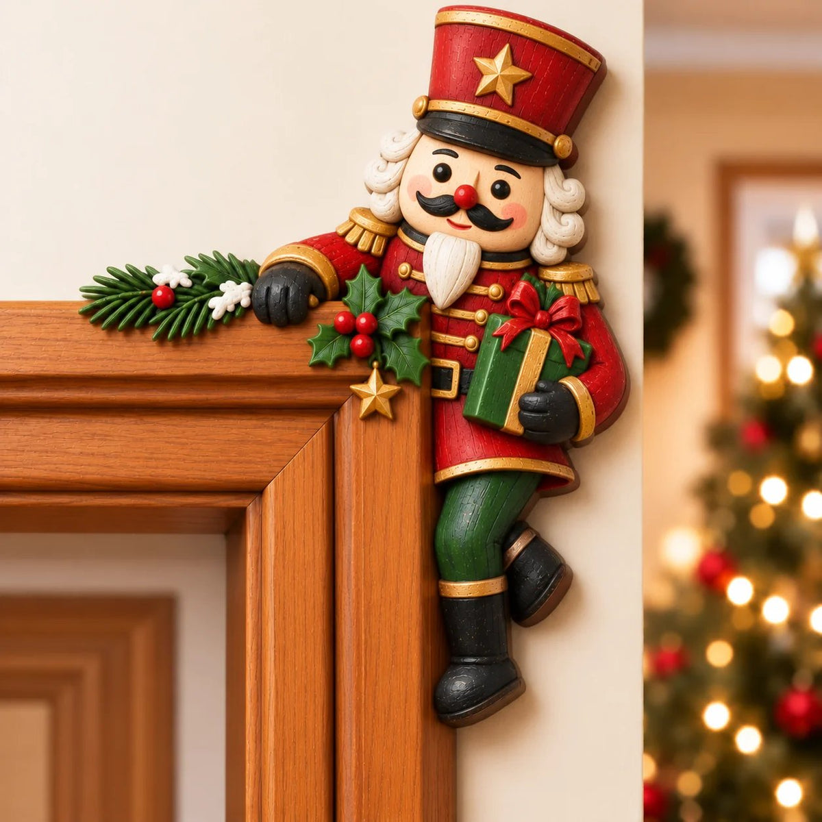 🎅Christmas Peekaboo Door Frame Corner Decor丨Size: 20 cm🎄