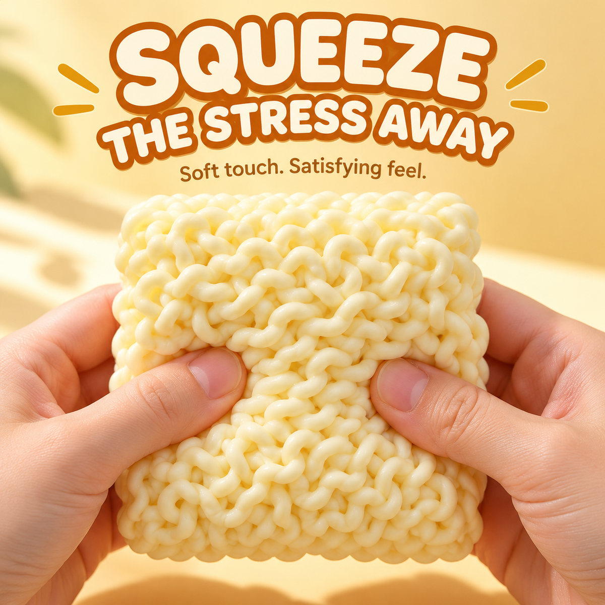 🍜 Noodle Squishy Toy – Satisfying Crunchy Sounds & Slow-Rebound Sensory Fun