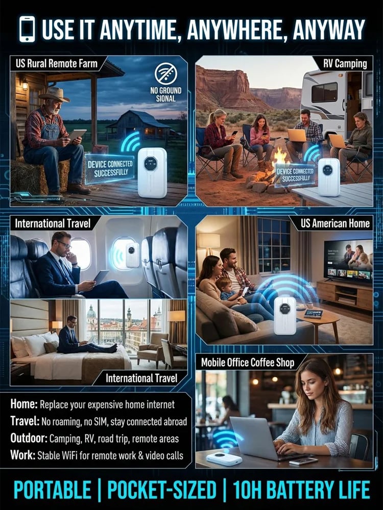 🎁 Special Price $37.99 📶 Portable WiFi Hotspot – Power On & Stay Connected