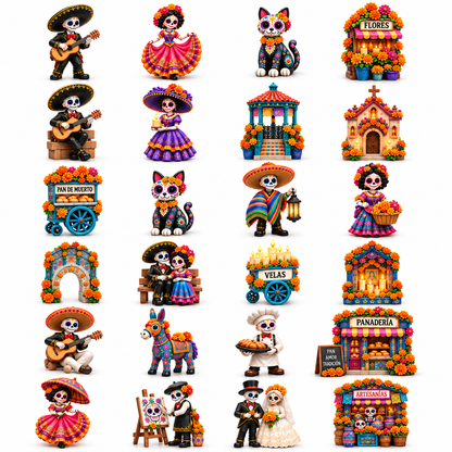 🌺 Día de los Muertos 24-Day Heritage Village Advent Calendar | Hand-Painted Mexican Keepsake 💀