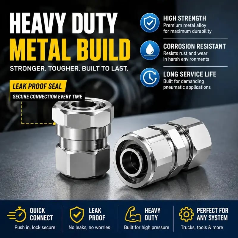 🎉50% OFF Heavy-Duty Truck/RV Air Line Fitting Kit (8-Piece Set)