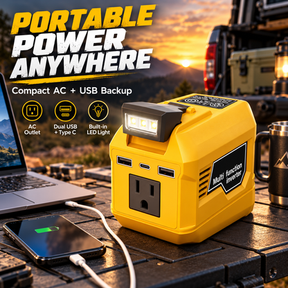 🔥250W Portable Power Inverter – Turn 18V–21V Tool Batteries Into 220V AC Power 🔋