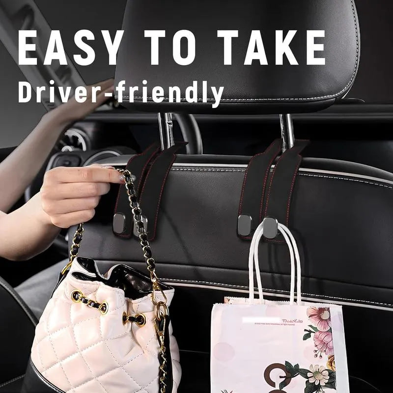 👜 50% OFF Double Car Headrest Hook 🚗 Turn Wasted Seat Space Into Extra Storage
