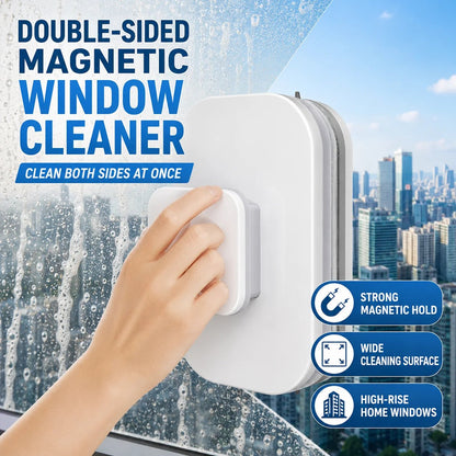 💯 6-in-1 Double-Sided Magnetic Window Cleaner | Safe High-Rise Glass Wiper with Squeegee 🪟