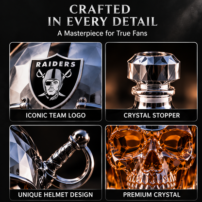💀 Football Skull Decanter 🏈 750mL Game-Day Home Bar Display