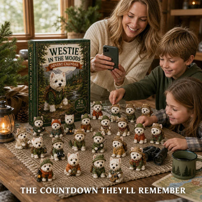🐶2D Westie In The Woods Advent Calendar 2026 - 24-Day Festive Countdown - Gift For Dog Lovers