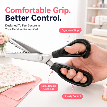✂️ 49% OFF 9.1" Pinking Shears 🧵 Stainless Steel Zigzag Fabric Scissors