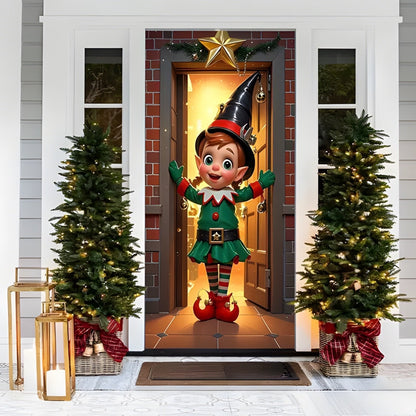 🎅 🚪Santa & Reindeer Christmas Door Cover