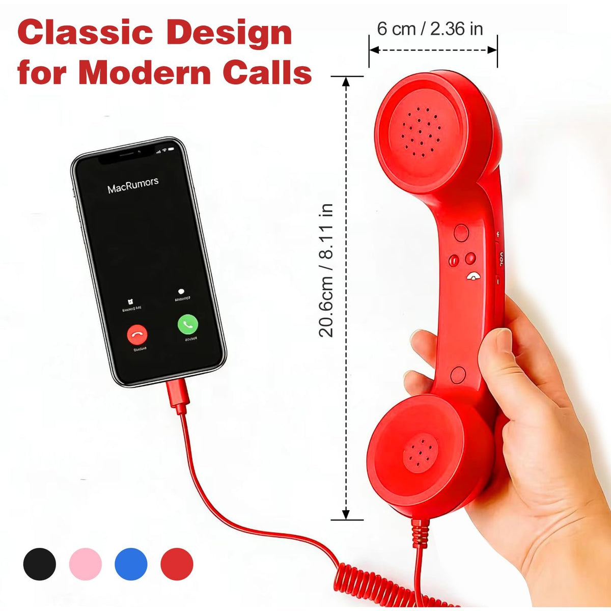 ☎️ 50% OFF Retro Wired Phone Handset – Classic Calls for Your Smartphone