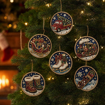 🎄 50% OFF 6-Piece DIY Diamond Art Christmas Ornament Kit