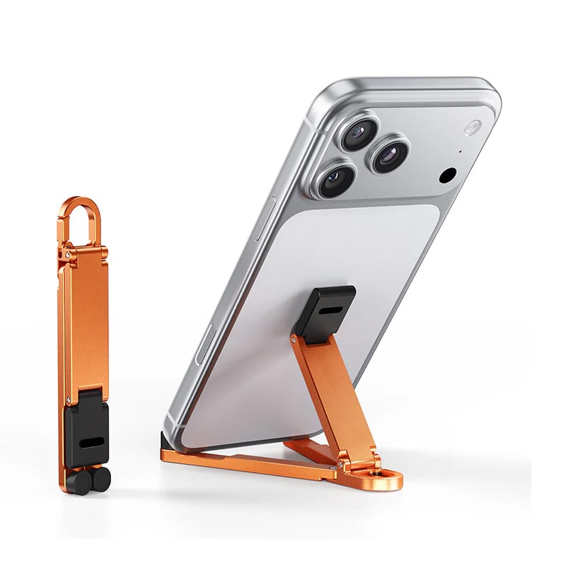 💯🔥HOT SALE 50% OFF🎁📱 Ultra-Compact Foldable Aviation Aluminum Keychain Phone Stand with Carabiner Clip ⚡