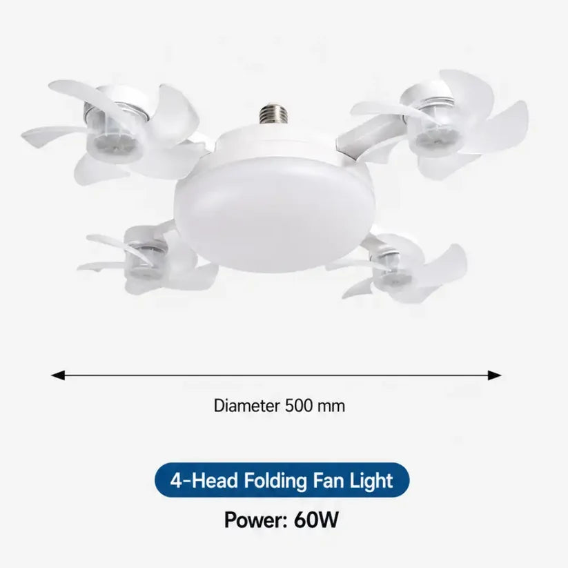 🔥 48% OFF New E27 Socket Ceiling Fan Light - 2-in-1 Silent LED Fan with Remote Control