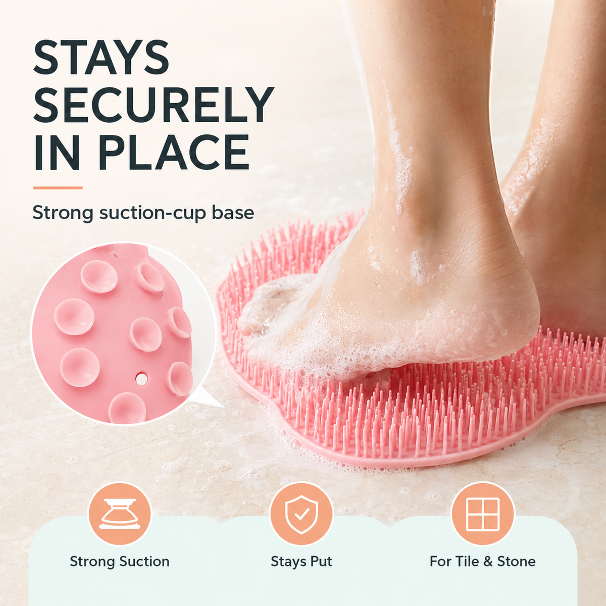 🔥 50% OFF 🦶 Hands-Free Foot Scrubber Mat – Clean, Exfoliate & Massage