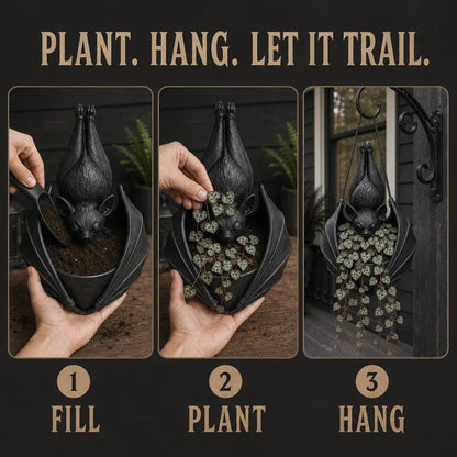 🦇 50% OFF Today 🌿 Gothic Hanging Bat Planter