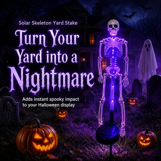 💀 Solar Skeleton Yard Stake – Halloween Outdoor Decor
