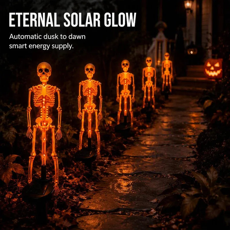 🎃 LIMITED TIME 50% OFF 🦴 Halloween Skeleton Solar Lights ✨ Create A Spooky Glow For Your Yard Tonight