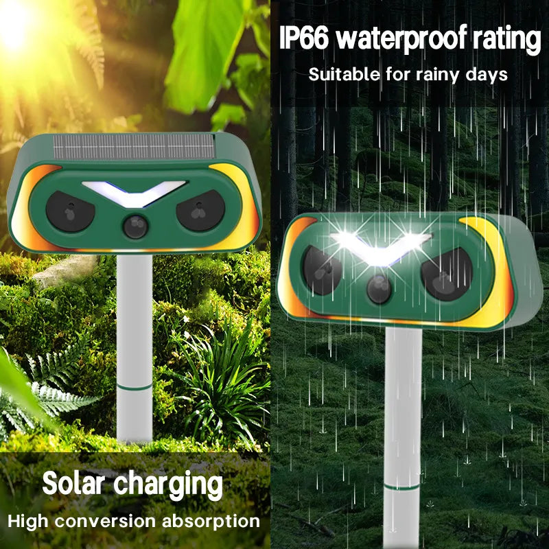 🔥 50% OFF – Solar Ultrasonic Animal Repeller with Motion Sensor & LED Flash