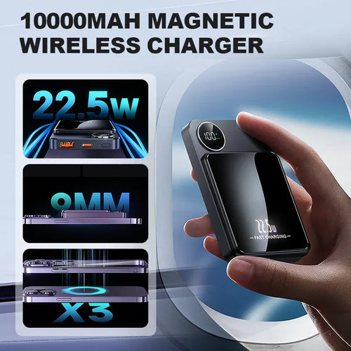 ⚡ 49% OFF 10,000mAh Magnetic Wireless Power Bank 🧲 22.5W Fast Charger