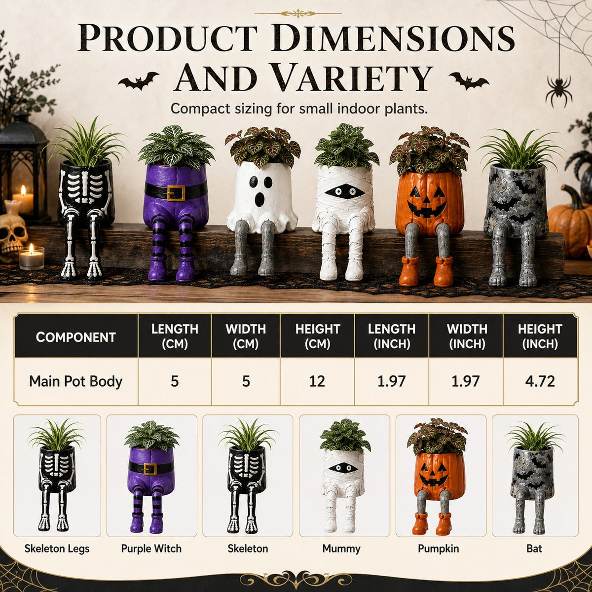 💀🎃Halloween Whimsical Hanging Leg Planter Hand-Painted Resin Succulent Pot💐(📦Buy 2 Free Shipping)