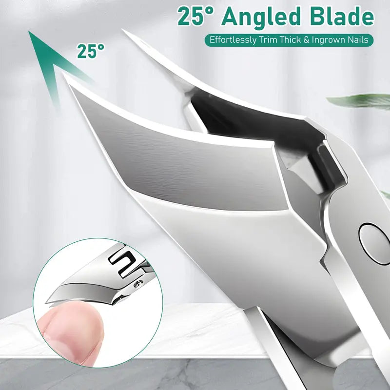 💚 3-Piece Nail Clipper Set 47% OFF 🦅 Wide Jaw & Long Handle for Thick Nails