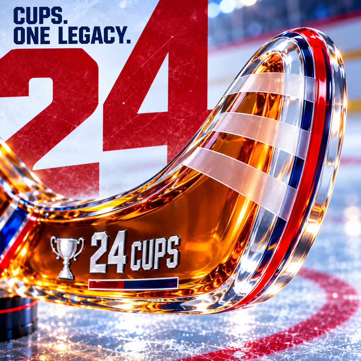 🏒 Red, White & Blue Hockey Stick Whiskey Decanter — 2026–27 Limited Custom Edition