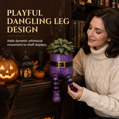 💀🎃Halloween Whimsical Hanging Leg Planter Hand-Painted Resin Succulent Pot💐(📦Buy 2 Free Shipping)