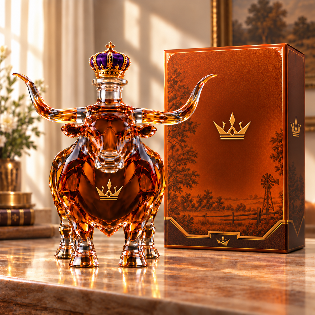 👑Western Bull Whiskey Bottle