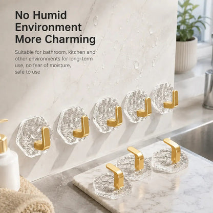 🔥 50% OFF Heavy-Duty Self-Adhesive Hooks ⚡ No-Drill Hexagonal Wall Hangers
