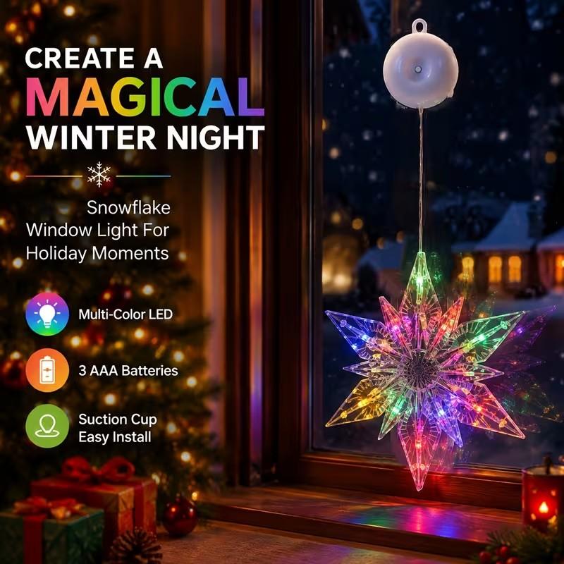 ❄️ DIY Christmas Snowflake Window Lights – Battery-Powered Festive Window Decorations