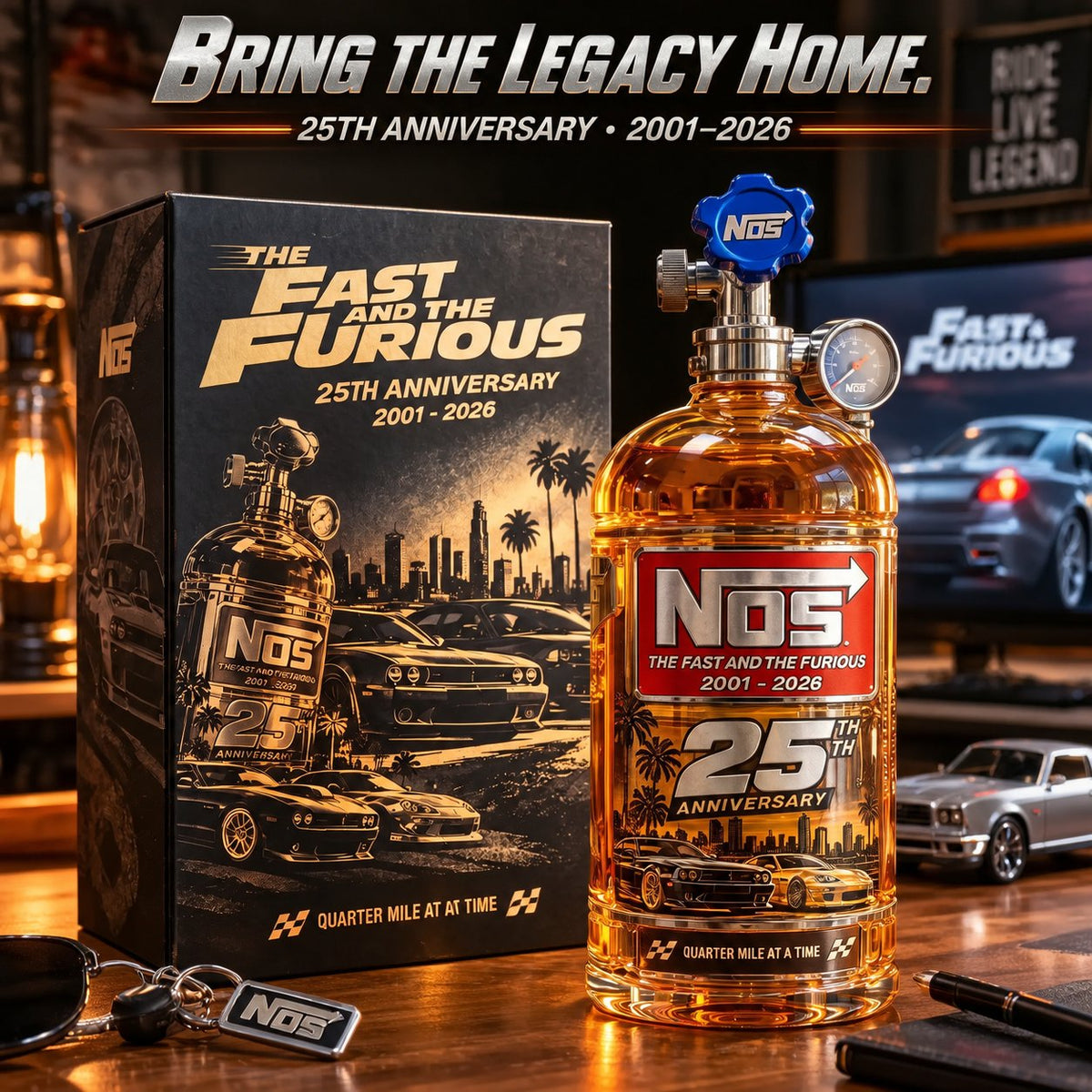 🏎️ 25th Anniversary Car Culture Collector’s Bottle 🏁 Nitrous-Inspired Display